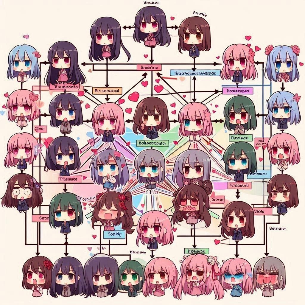 次クールのアニメの相関図