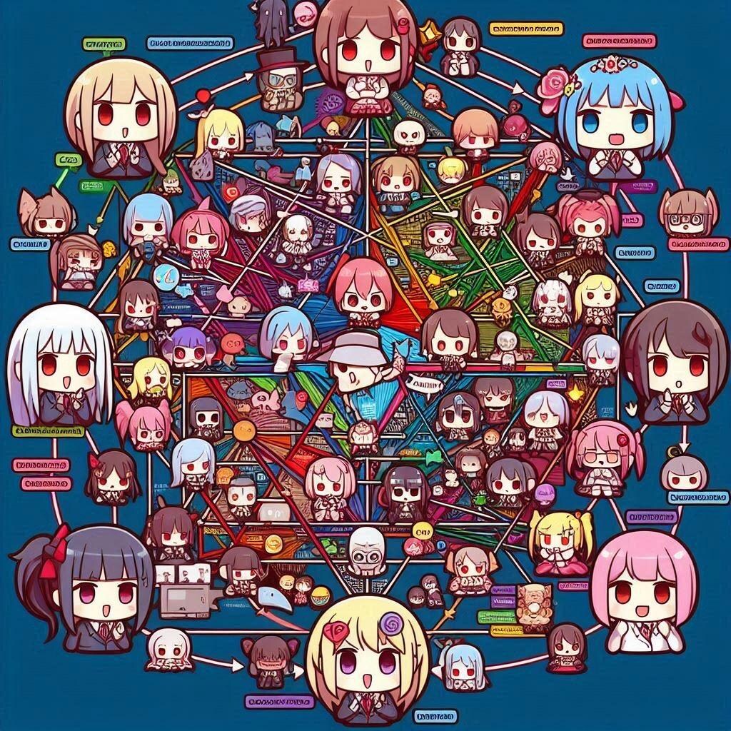 次クールのアニメの相関図