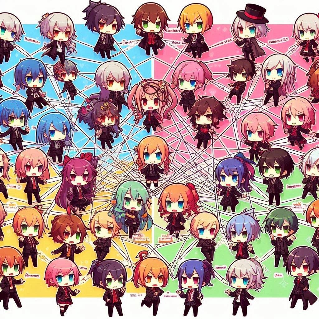 次クールのアニメの相関図