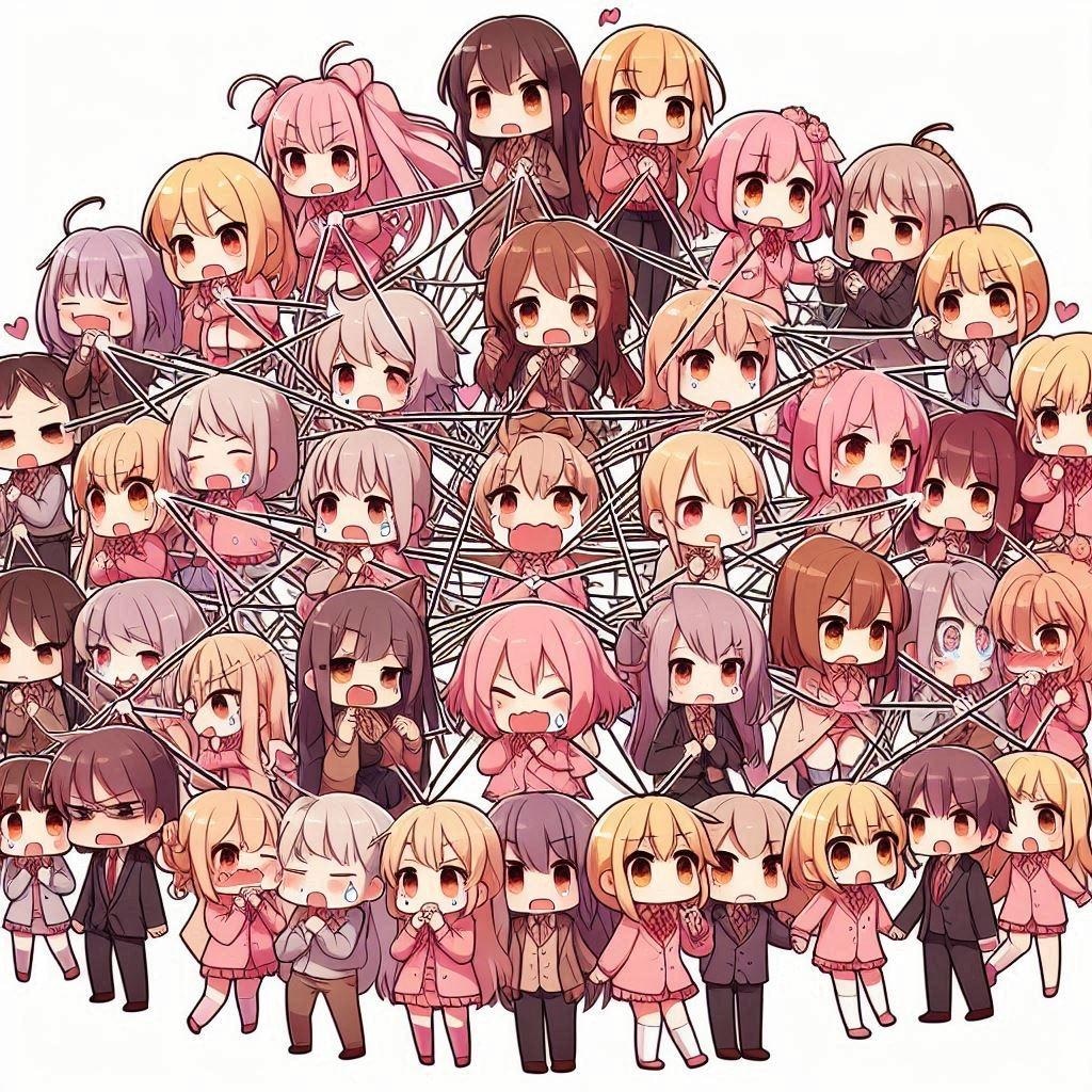 次クールのアニメの相関図