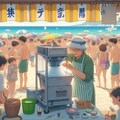 陽気なかき氷屋さんのおばあちゃんと巨大オブジェクト看板 3枚目