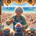 陽気なかき氷屋さんのおばあちゃんと巨大オブジェクト看板 2枚目