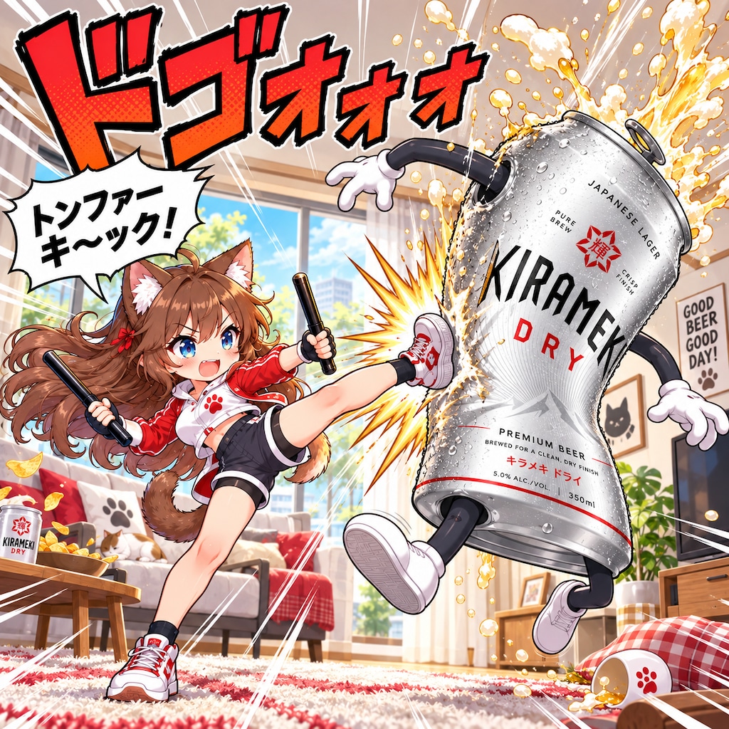 トンファーキックの小さな女の子