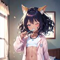 朝の歯磨き狐娘 4枚目