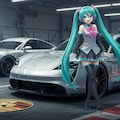 初音ミクとポルシェタイカン 2枚目