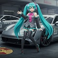初音ミクとポルシェタイカン 3枚目