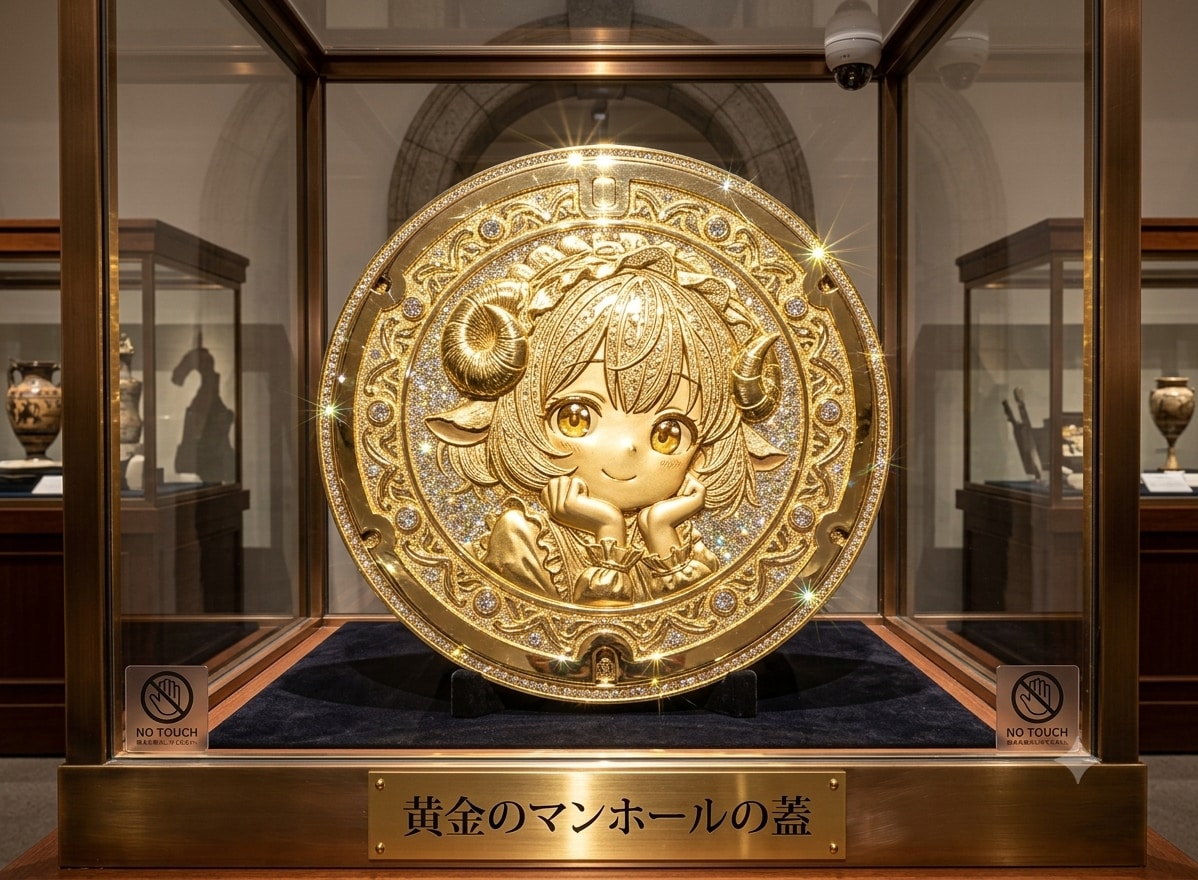黄金のマンホールの蓋