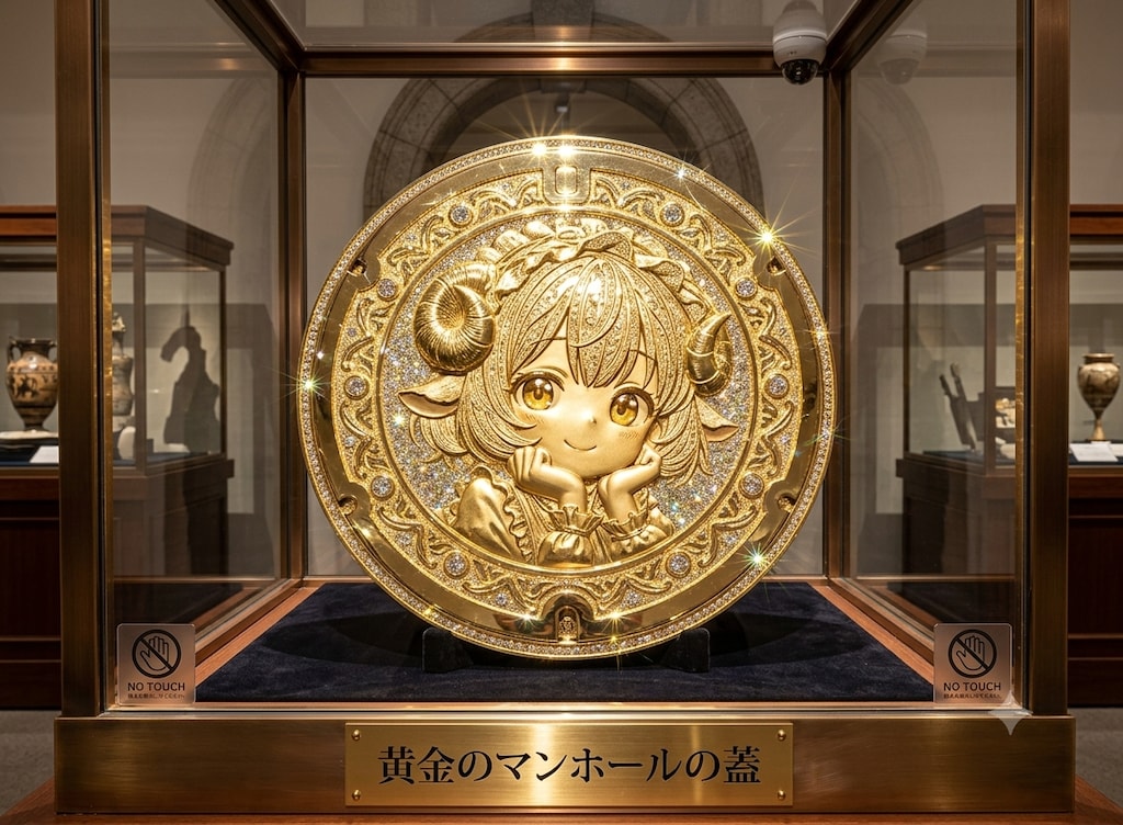 黄金のマンホールの蓋
