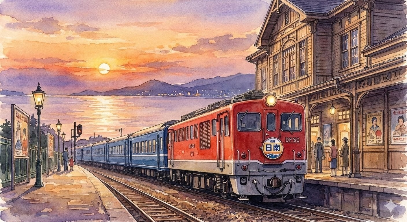 ６大いなる旅路　♪夕日空を焦がし心に沈んだ、明日もたえなく燃やす力さ〜 | の人気AIイラスト・グラビア