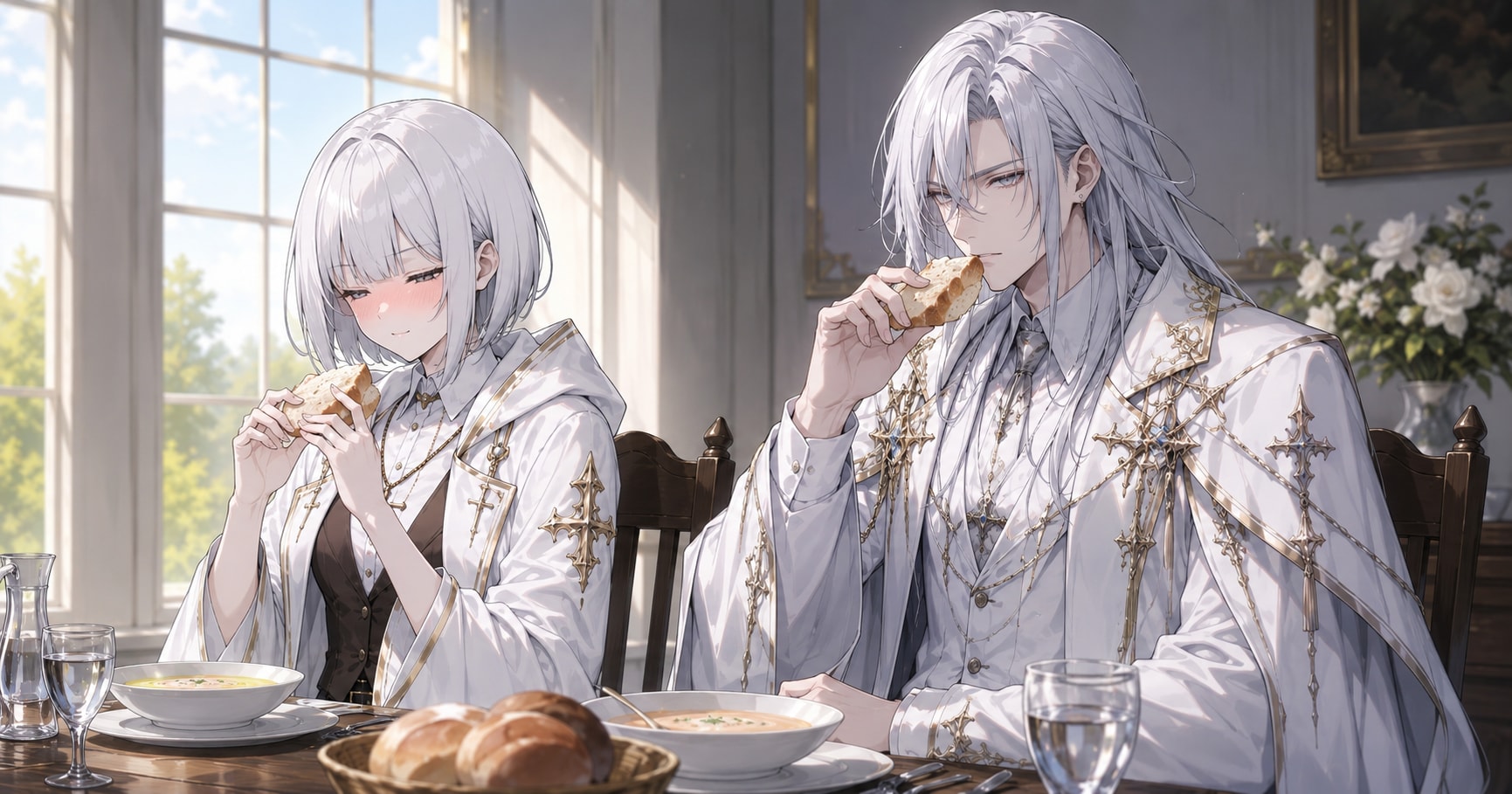 兄弟子との食事 | の人気AIイラスト・グラビア
