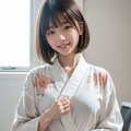 着物姿の職場の女性 5枚目