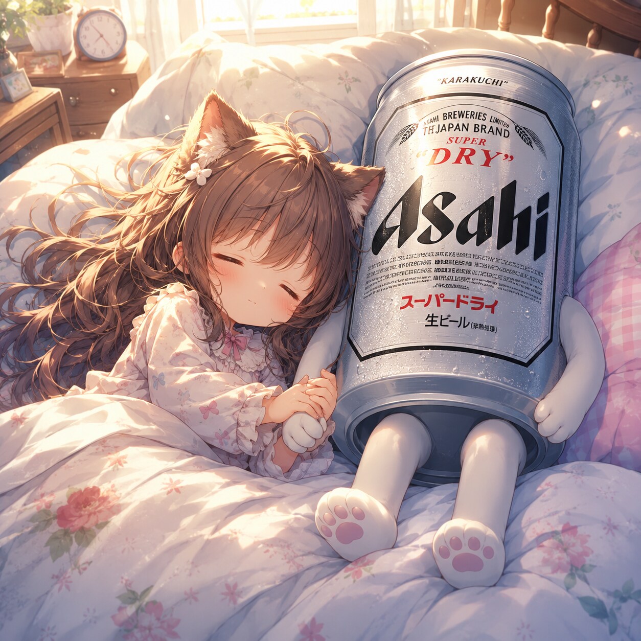 気持ちよさそうに寝てる小さな女の子