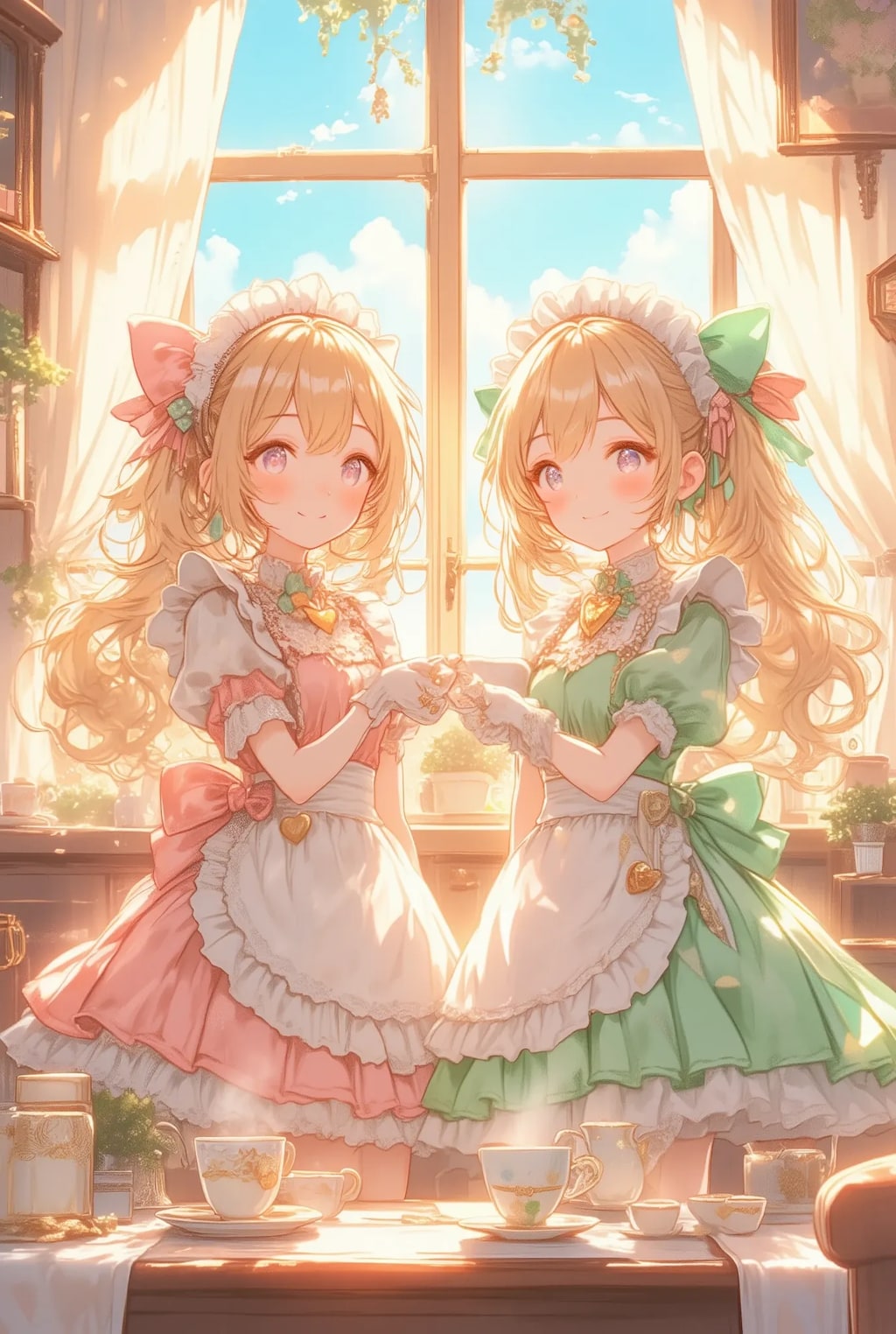 双子のフリフリメイドさん