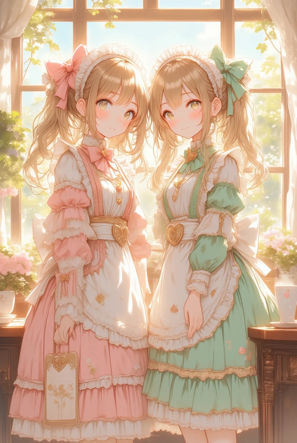 双子のフリフリメイドさん