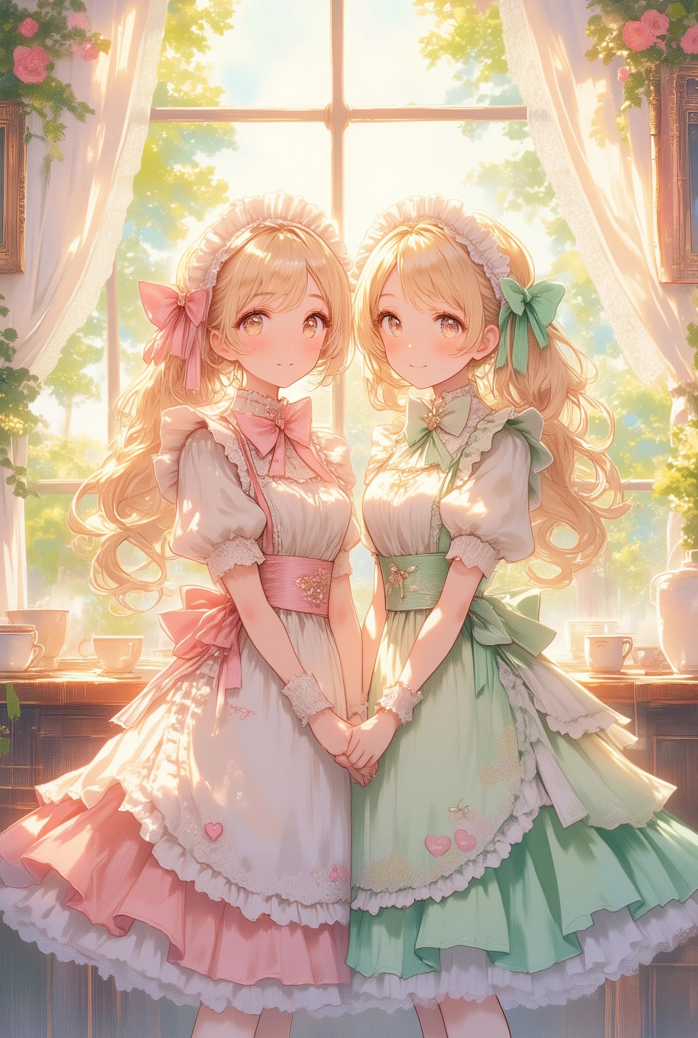 双子のフリフリメイドさん | の人気AIイラスト・グラビア