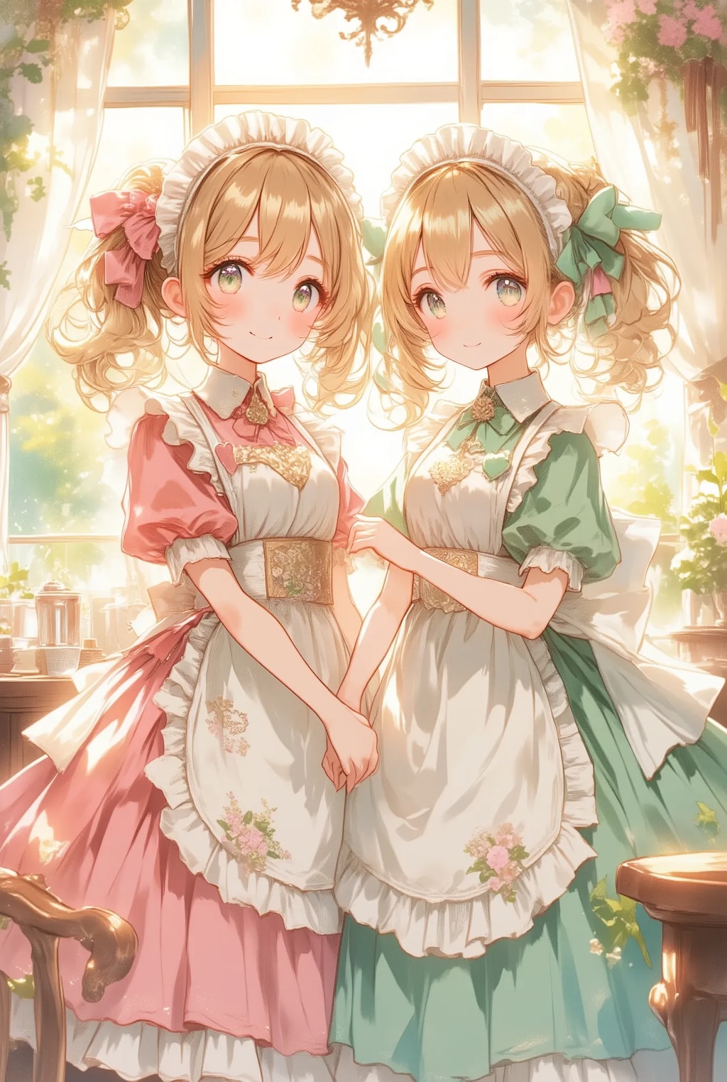 双子のフリフリメイドさん