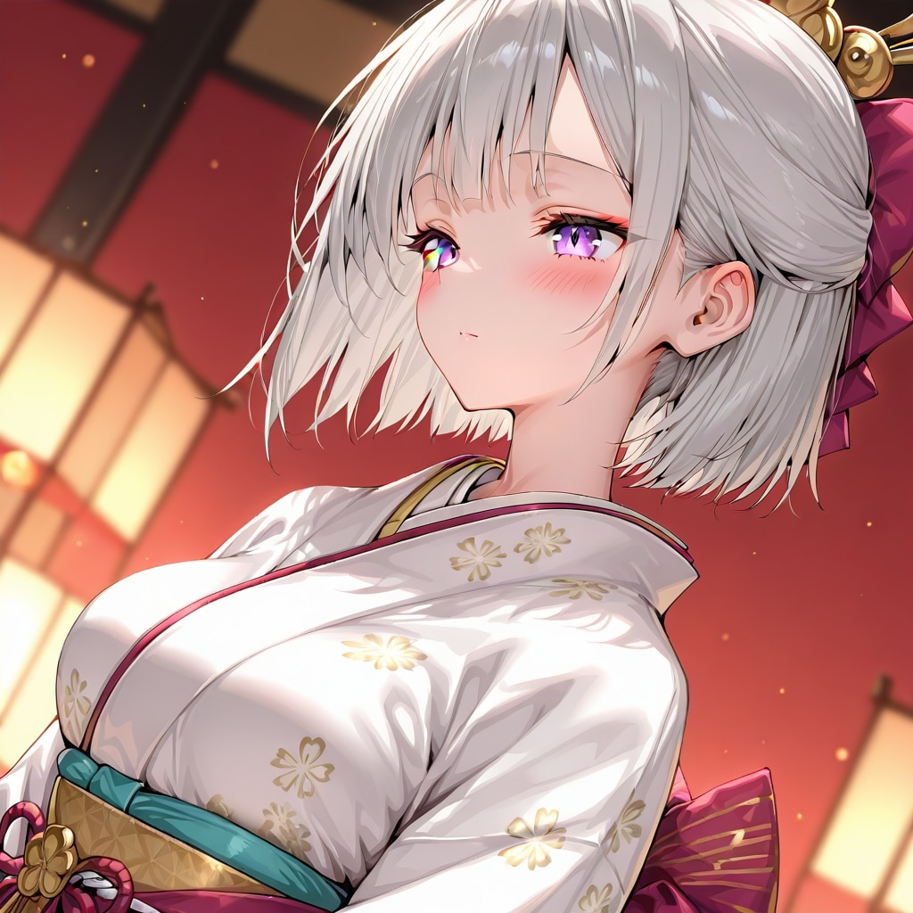 (1204)銀髪ちゃん着物