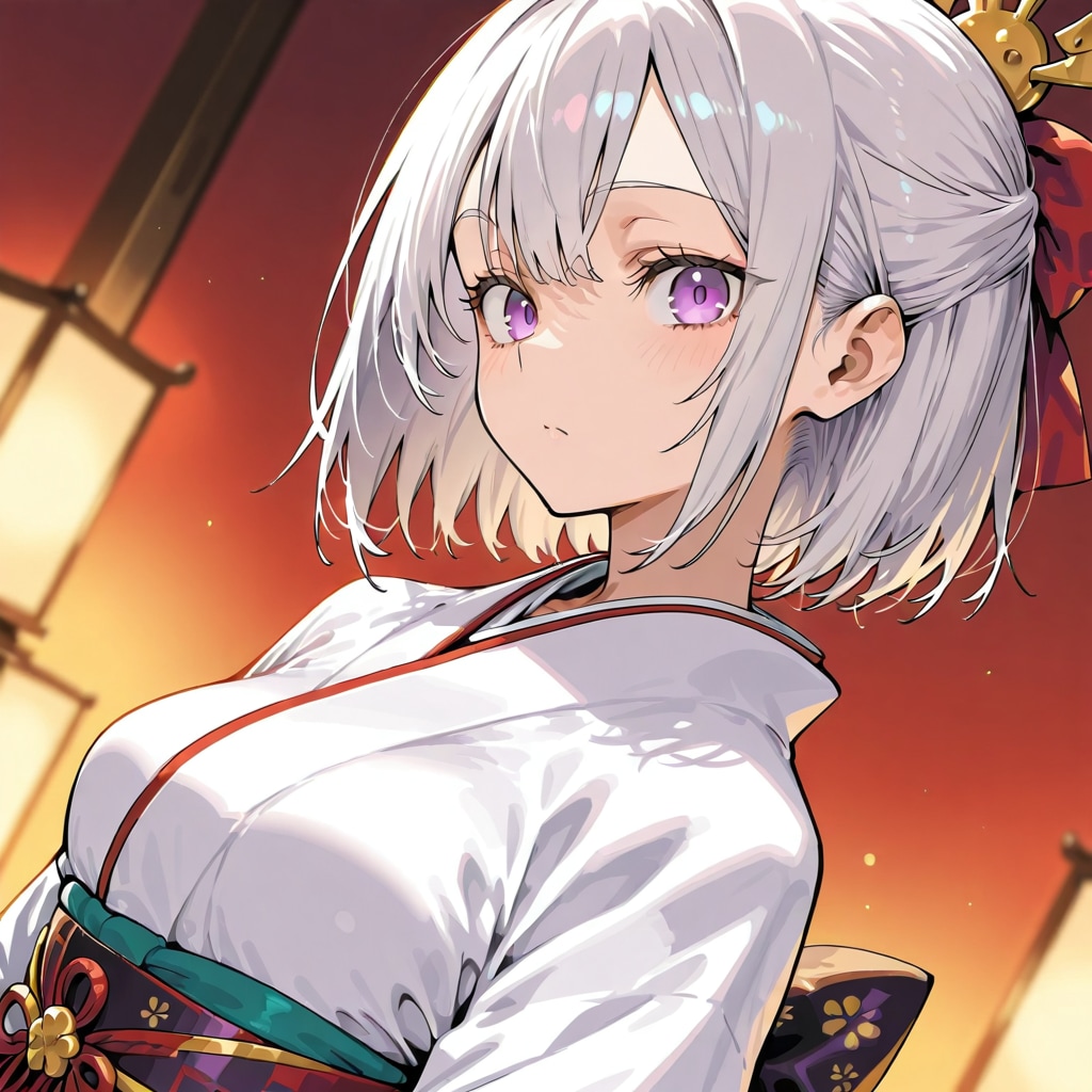 (1204)銀髪ちゃん着物