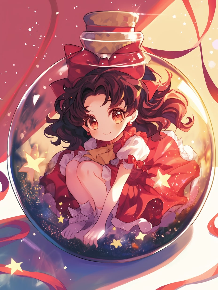 「瓶詰の少女」紅102 | の人気AIイラスト・グラビア