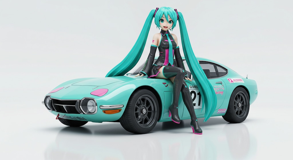 初音ミクと2000GT