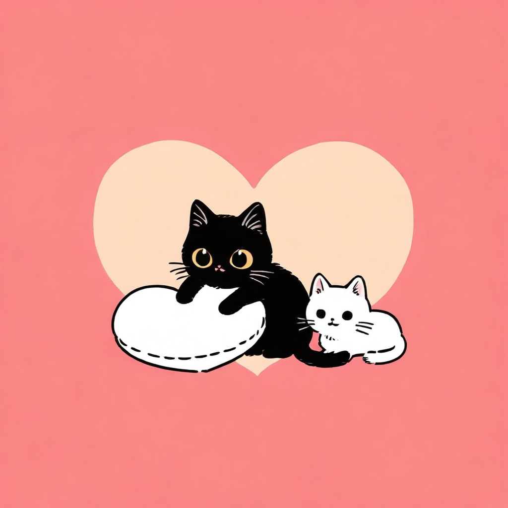 黒猫と白猫 | の人気AIイラスト・グラビア