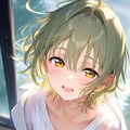 MESSY Hairの女の子と白コート 2枚目