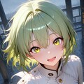 MESSY Hairの女の子と白コート 3枚目