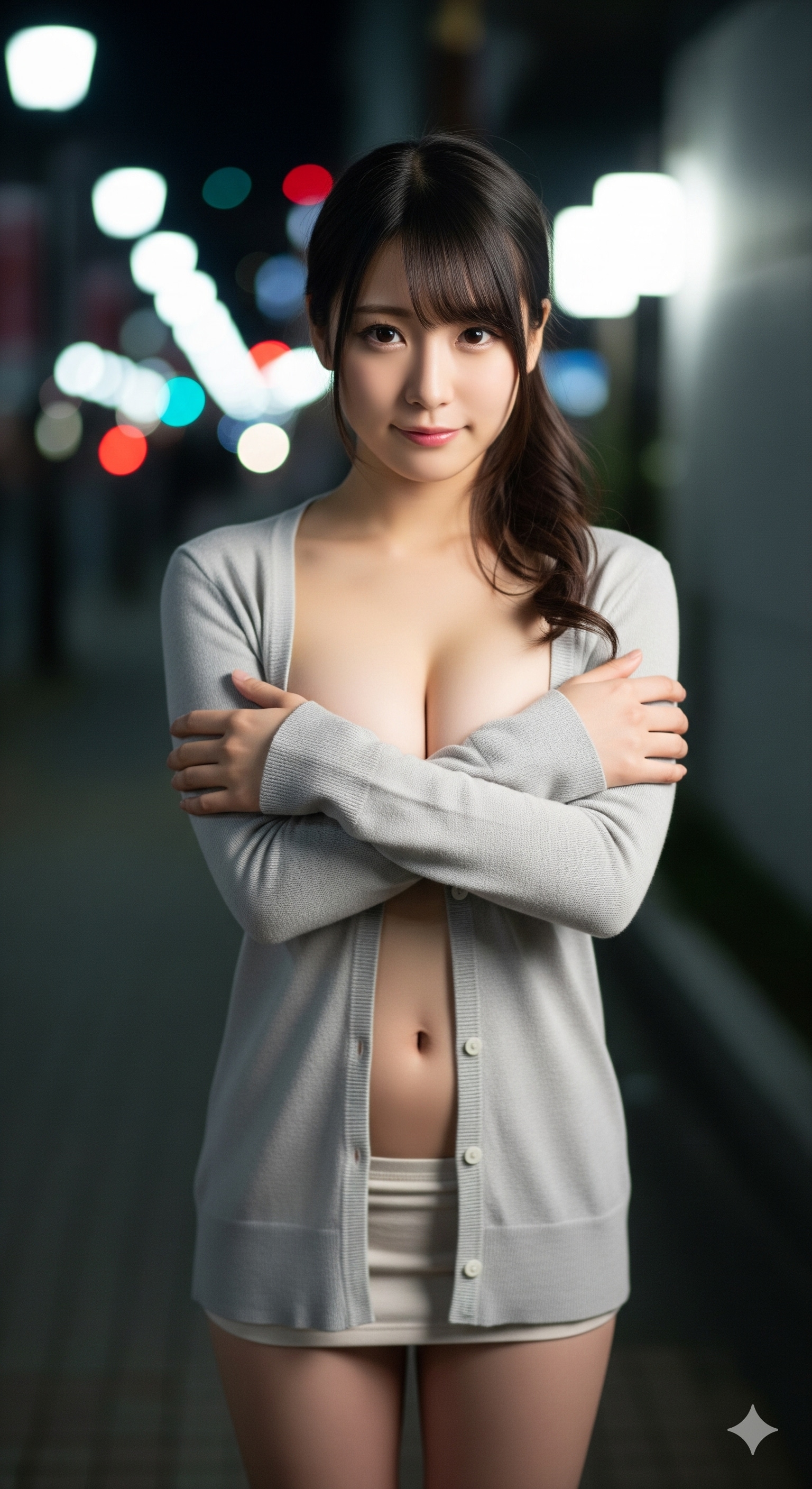 手で隠す