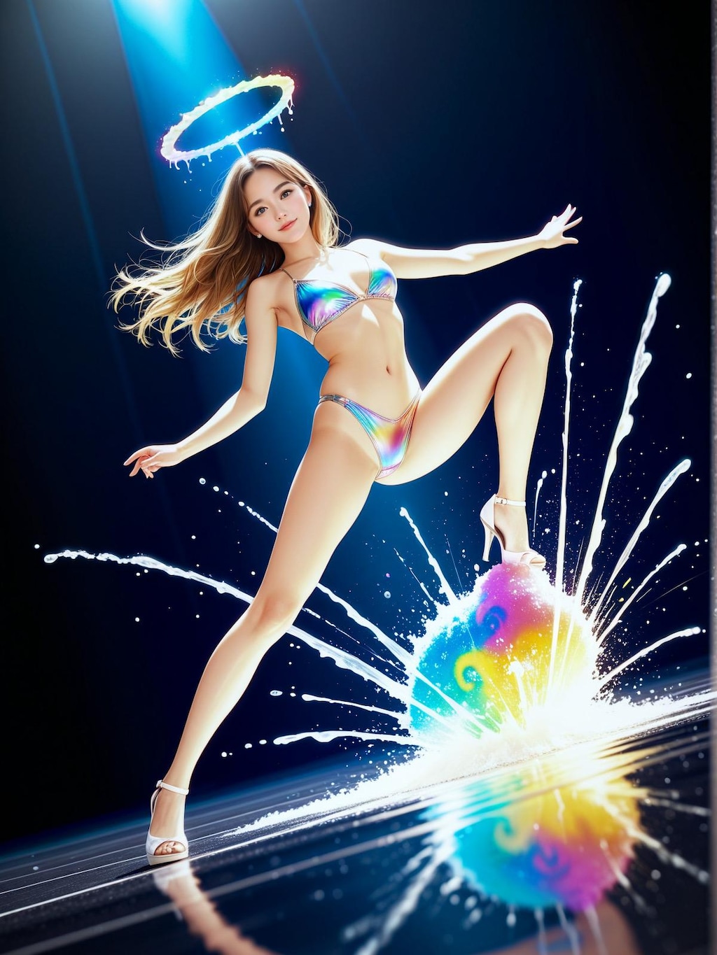 カラフル水飛沫