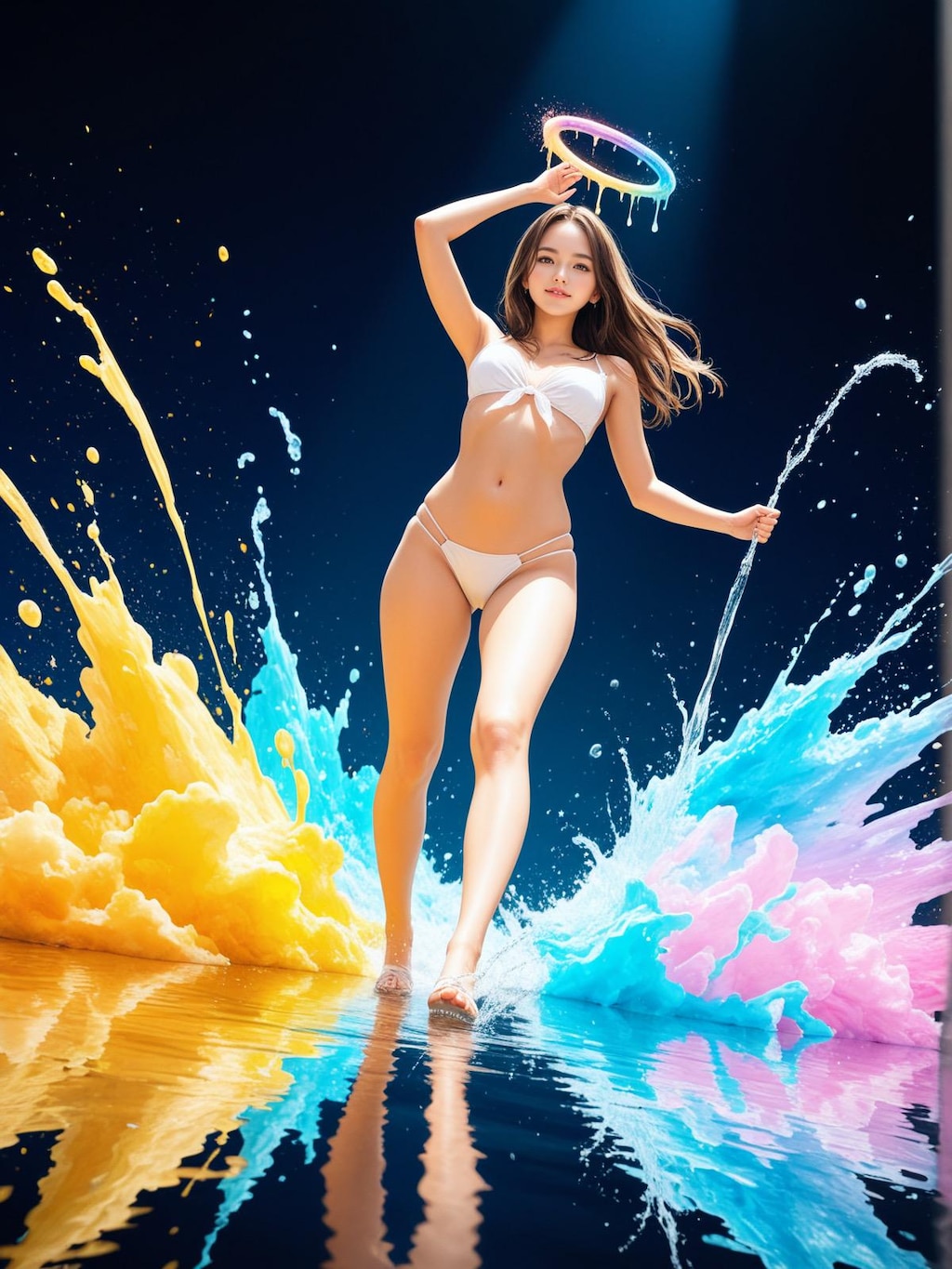 カラフル水飛沫