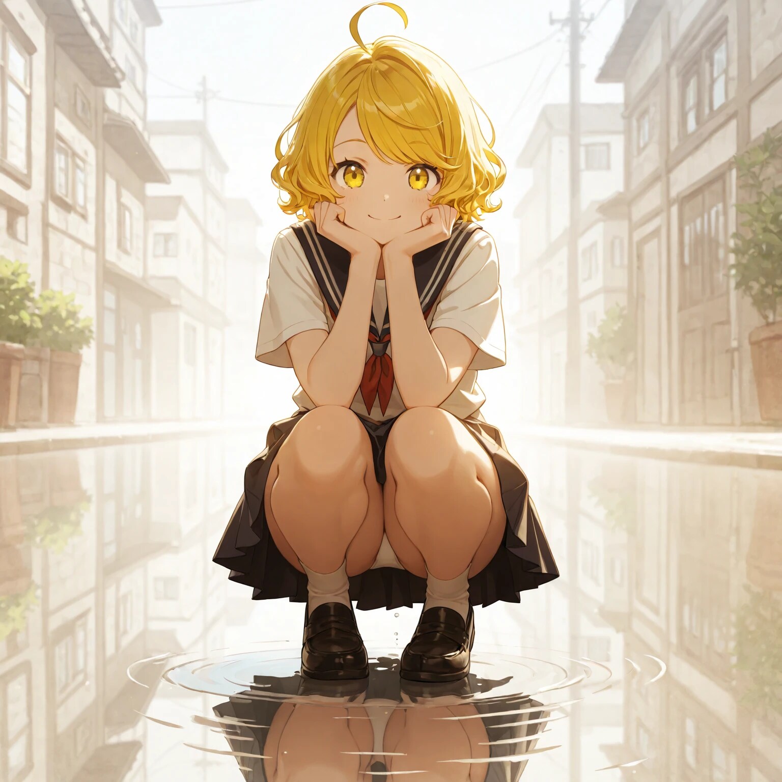 水たまりとユイちゃん