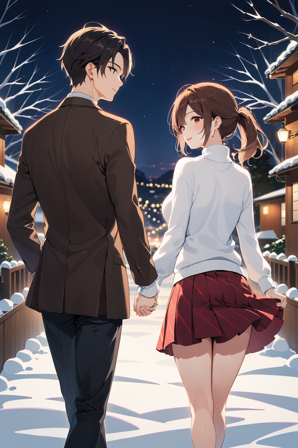 冬景色、手つなぎデート