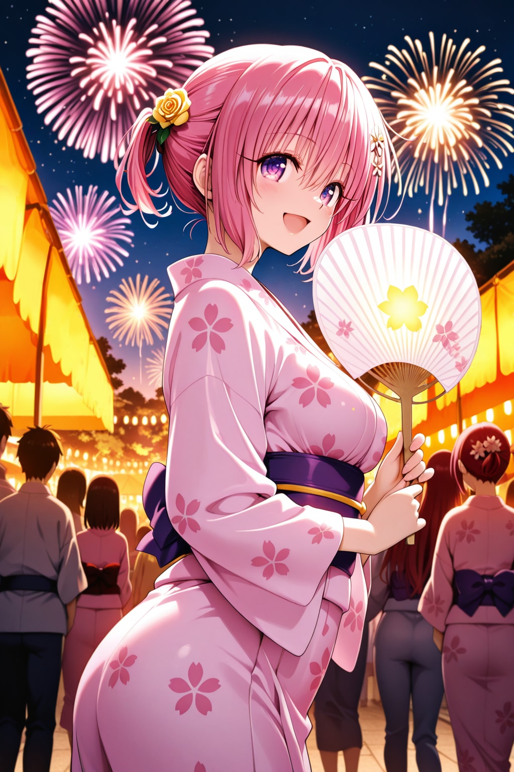 モモちゃんと一緒に夏祭りです。 | の人気AIイラスト・グラビア