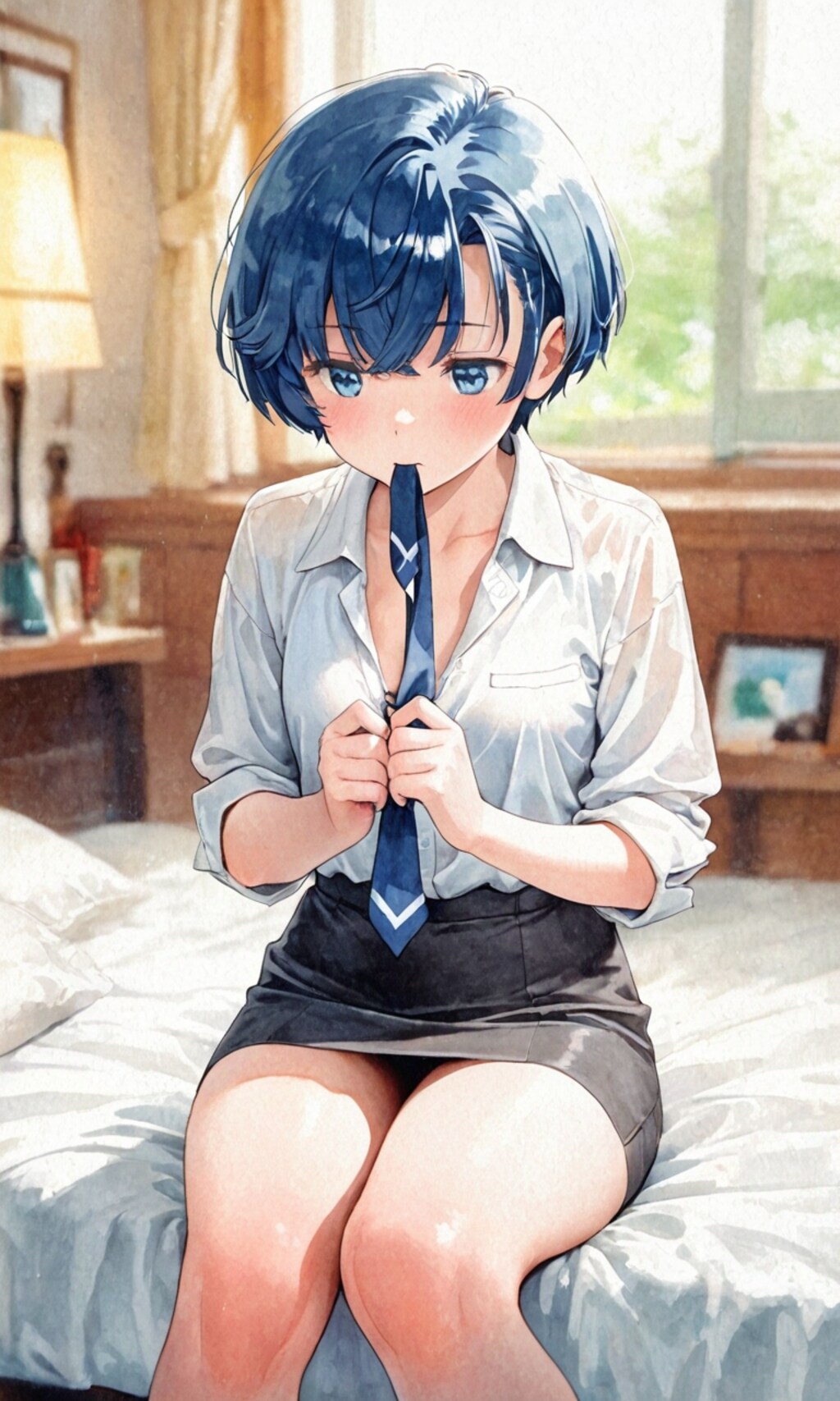 ネクタイでキーってしている柑菜ちゃん