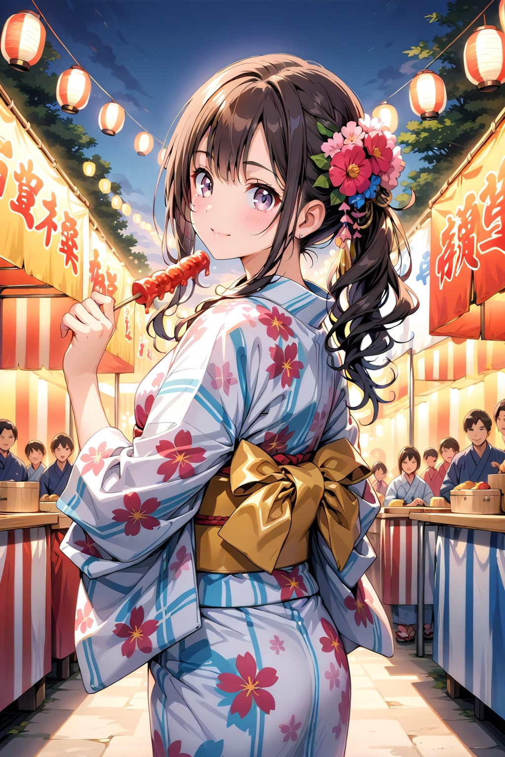 彼女と一緒に夏祭り | の人気AIイラスト・グラビア