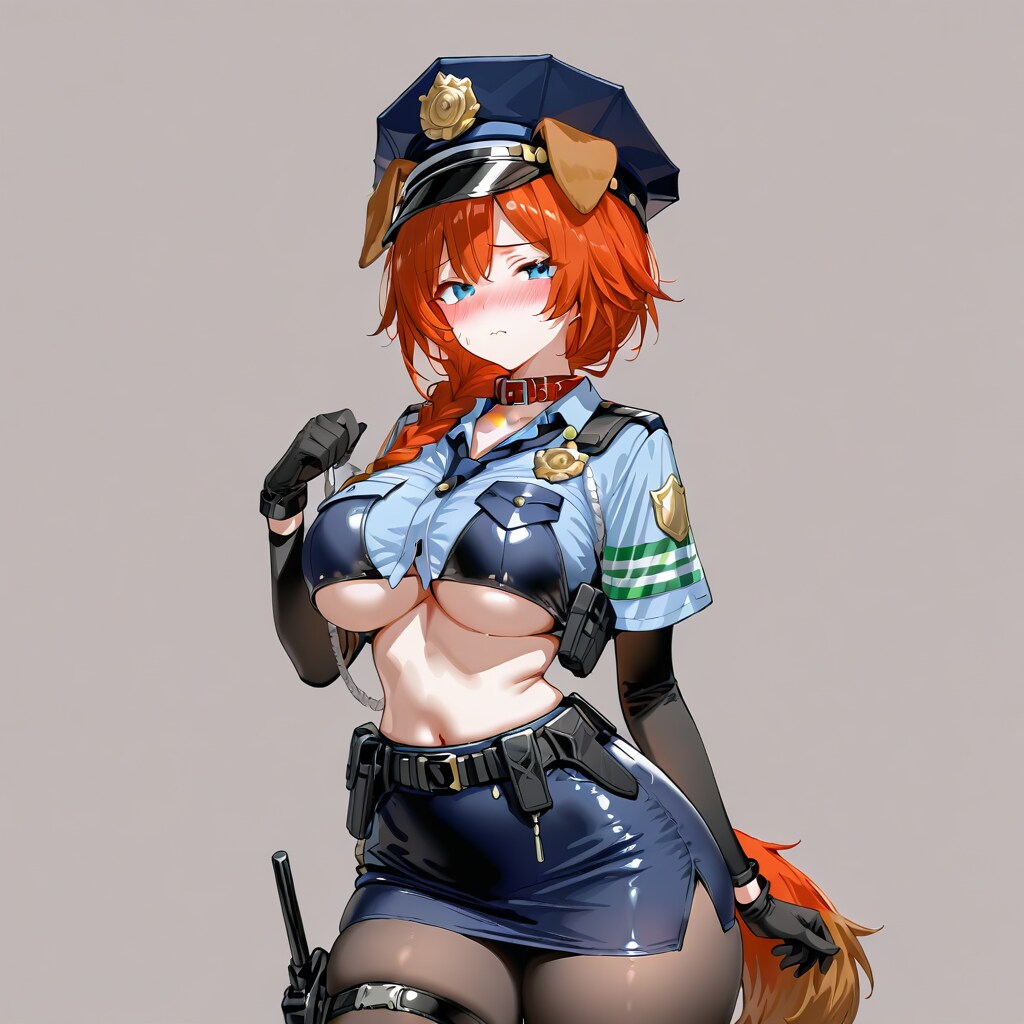 下乳制服な犬のおまわりさん
