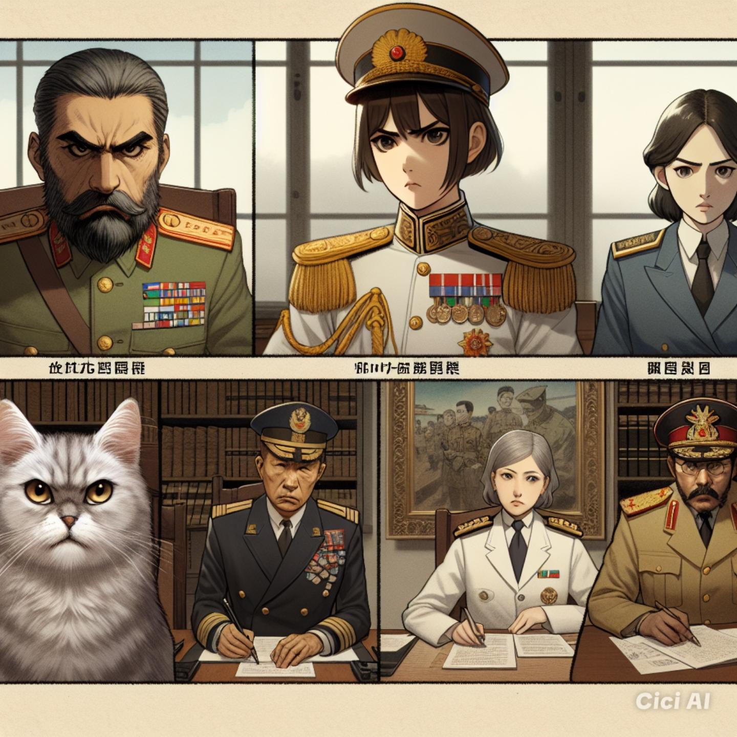 GC 会議 戦況は、未だ拮抗、油断ならぬのにゃ | の人気AIイラスト・グラビア