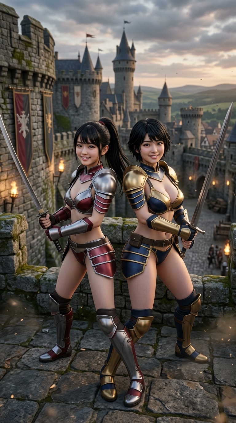 女性戦士ペア