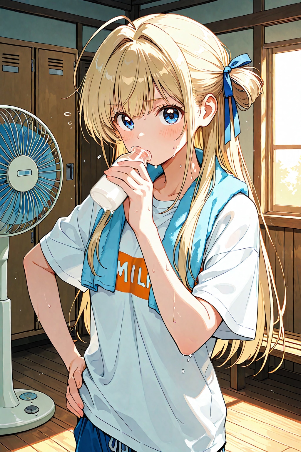 お風呂上がりの牛乳 | の人気AIイラスト・グラビア