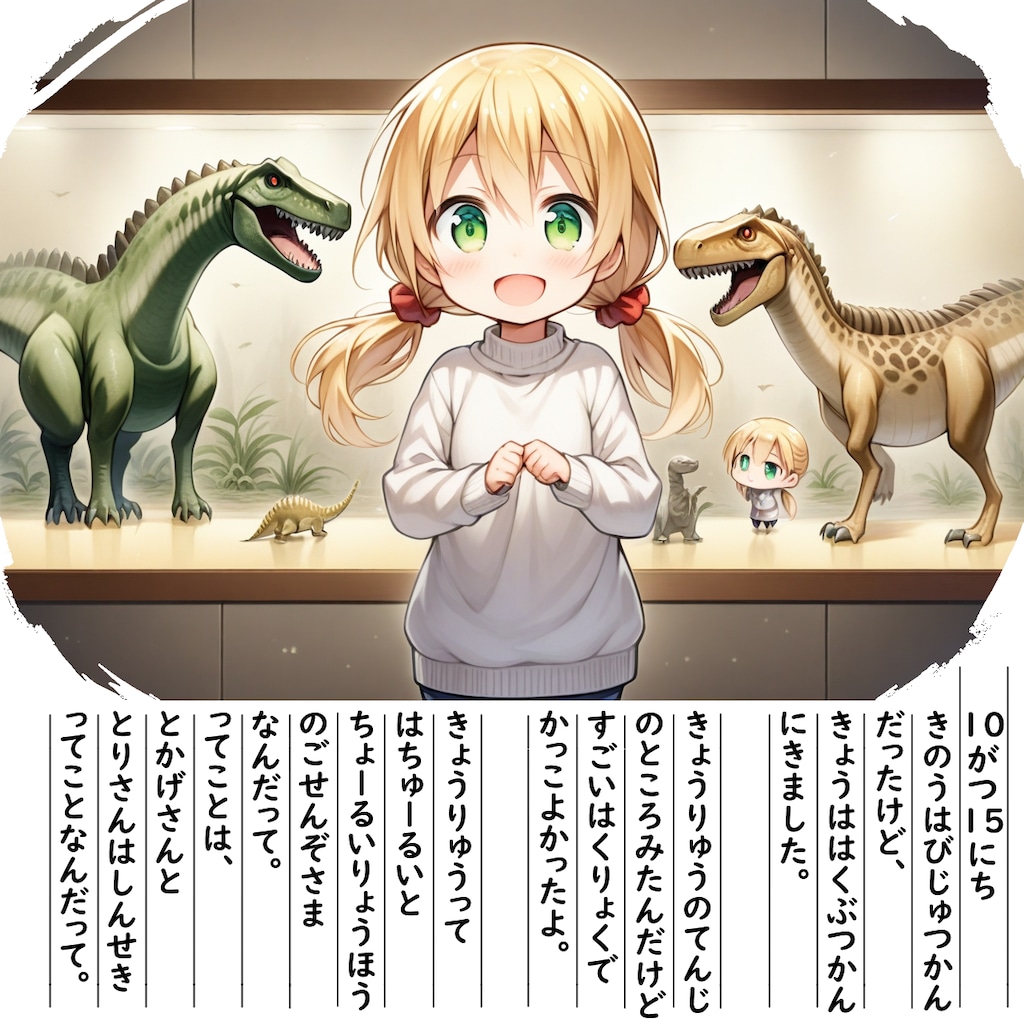 【絵日記】きょーりゅーてんです