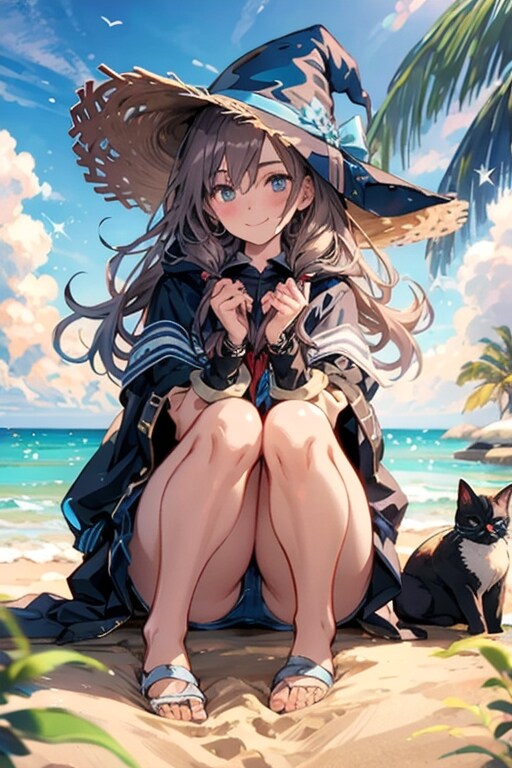 砂浜の魔女 | の人気AIイラスト・グラビア