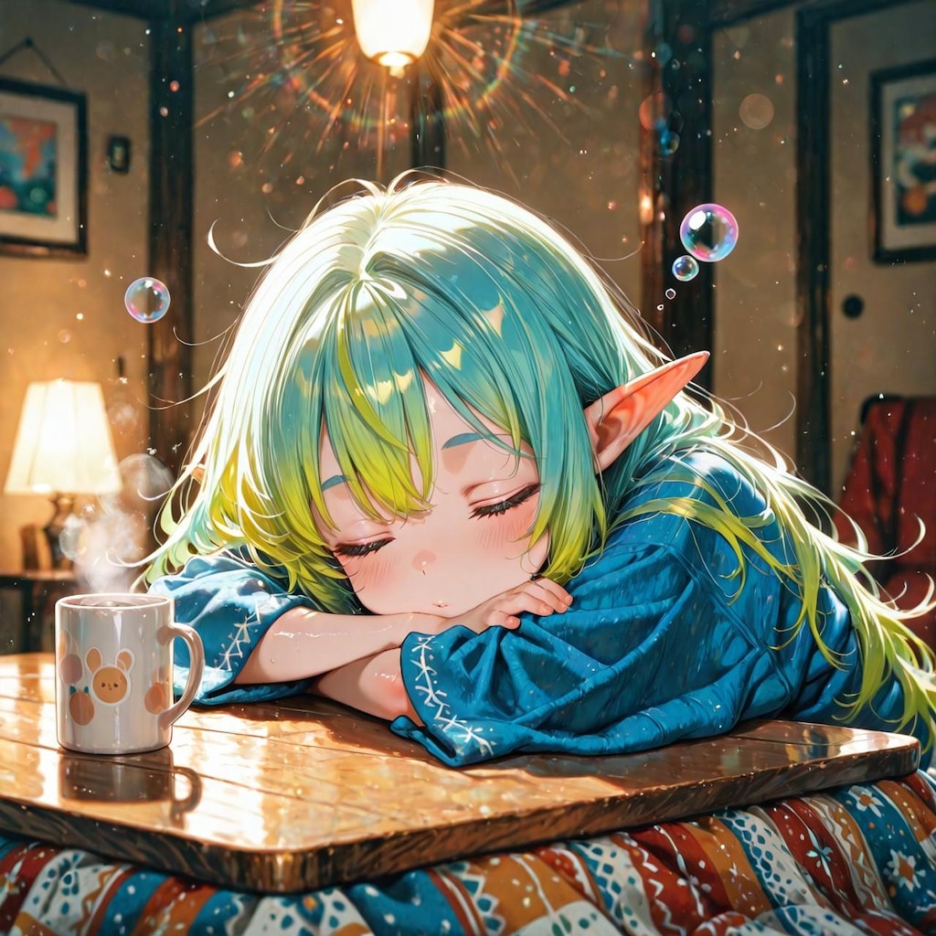 5枚）コタツで微睡