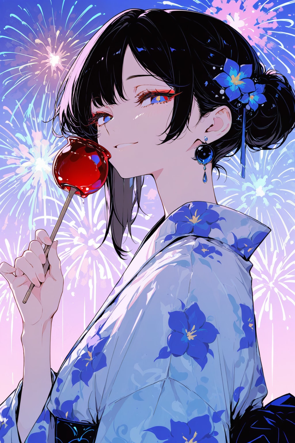 浴衣美人と華火 | の人気AIイラスト・グラビア