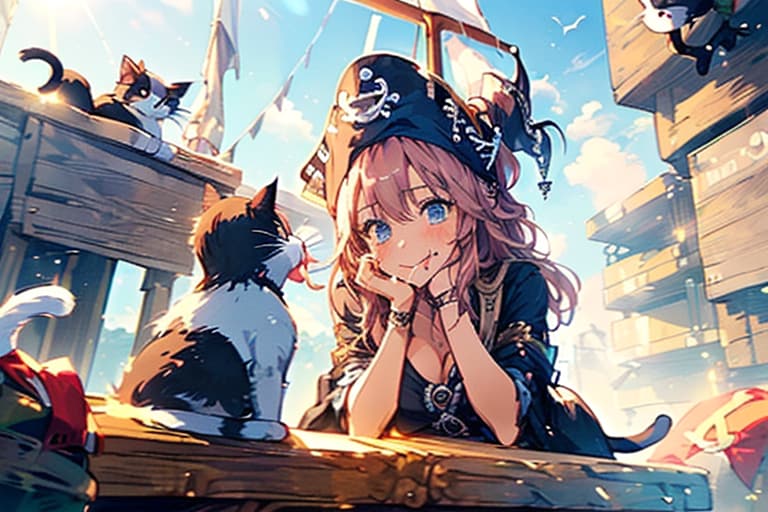 猫好き女海賊TOPAZちゃん | の人気AIイラスト・グラビア