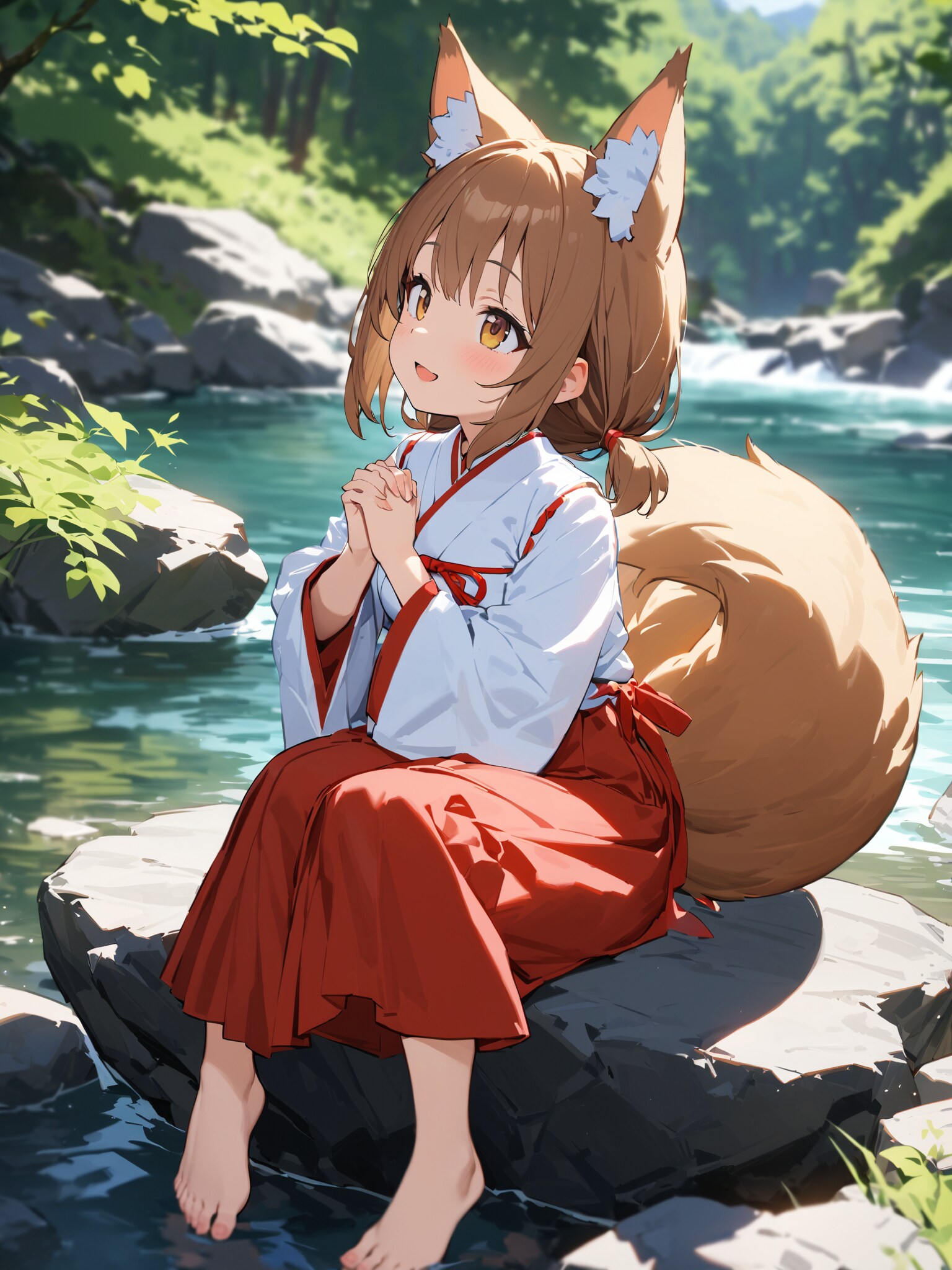 川べりにて