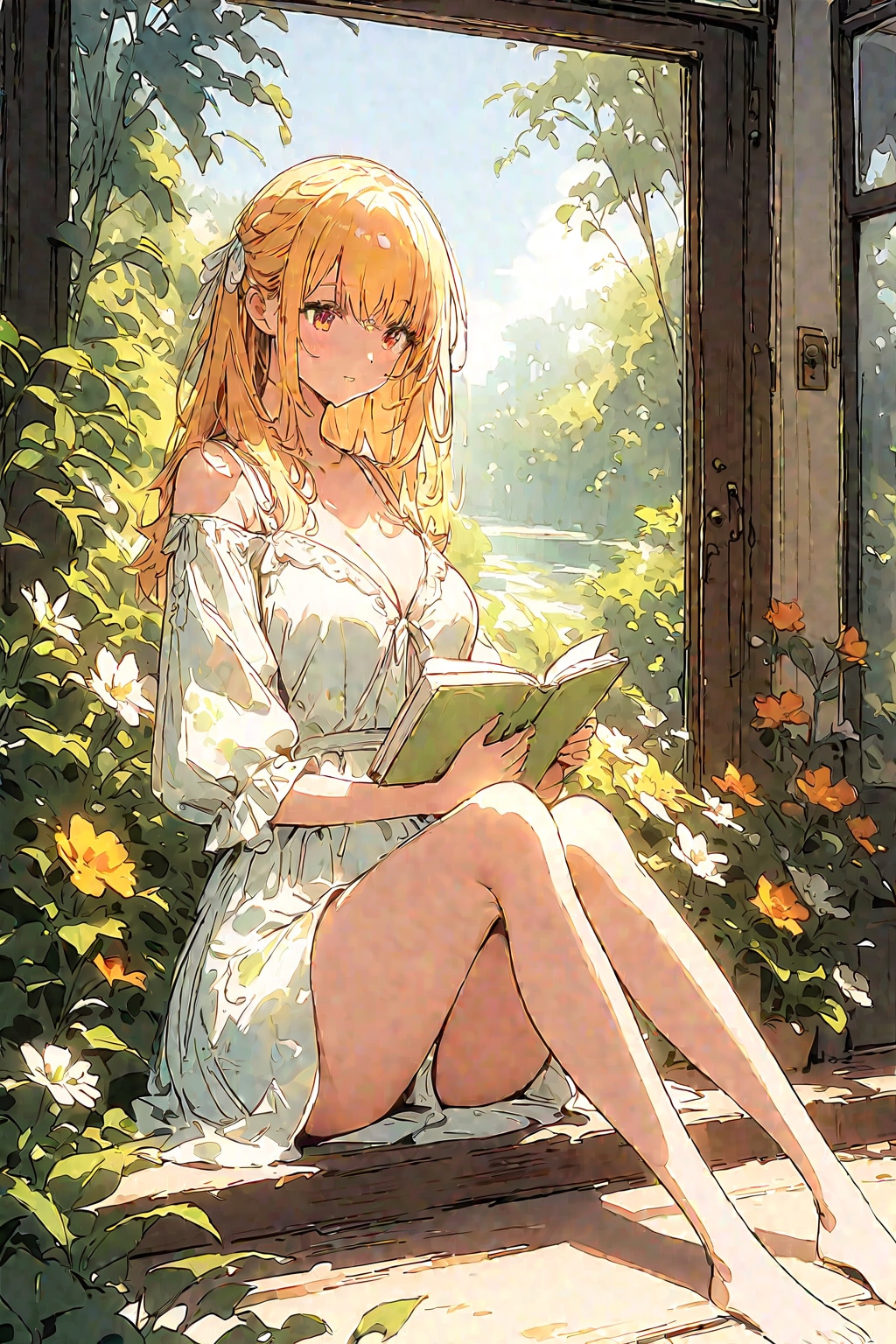 読書には陽が眩しいかな | の人気AIイラスト・グラビア