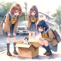 子猫と少女たち 2枚目