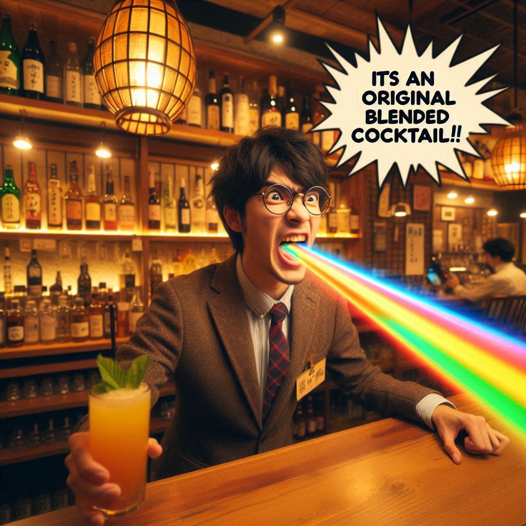 カクテルが店員の口から出てくるタイプの居酒屋