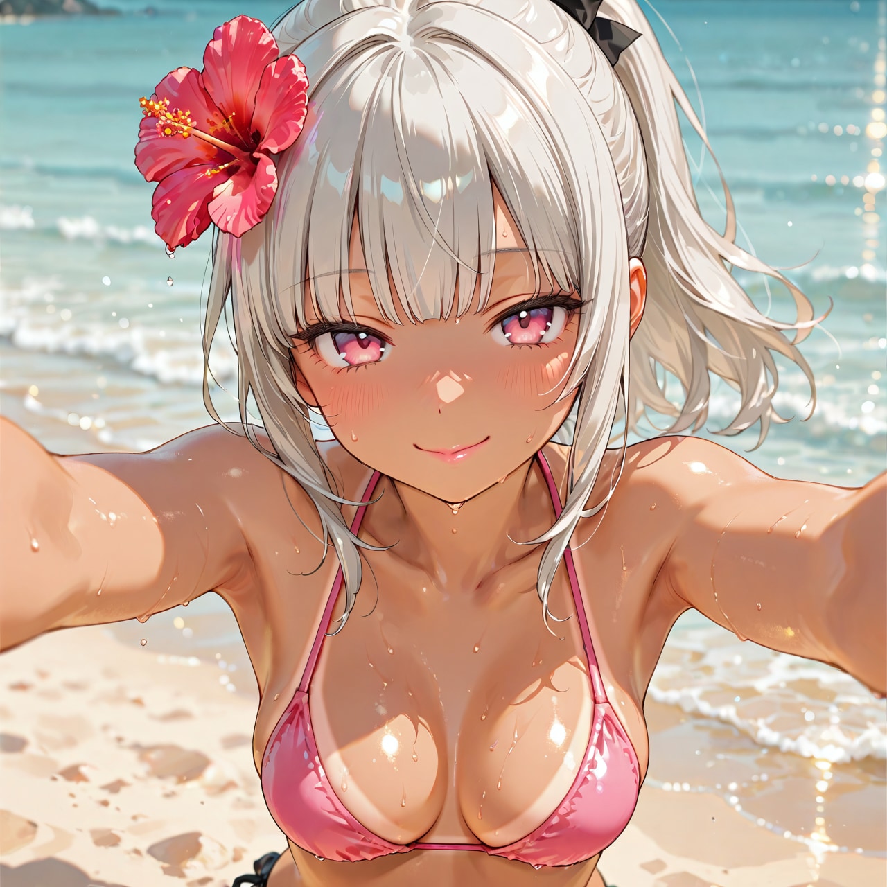 ポニーとハイビスカス