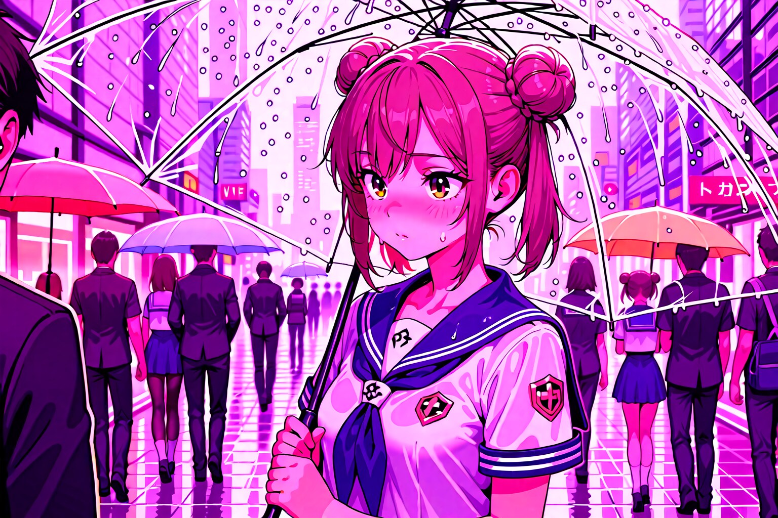 夕方の雨